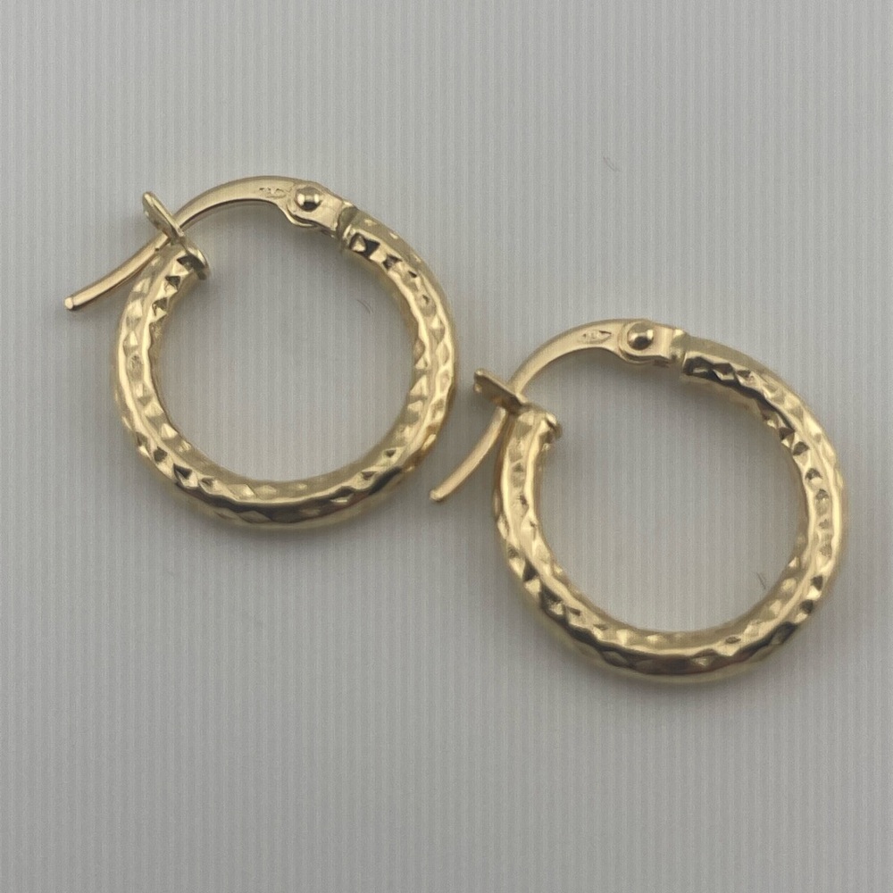Champagne South Sea Pearl Huggie Earrings Drops 12mm 18k gold - Picture 3 of 15